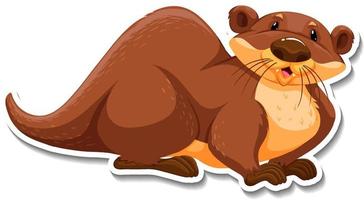 schattige otter wilde dieren cartoon sticker vector