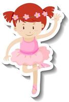 kleine ballerina stripfiguur vector