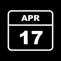 17 april Datum op een eendaagse kalender vector