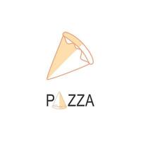 eenvoudig pizza-logo voor caféverpakking en restaurantmenu. fastfood-logo met moderne vlakke stijl vectorillustratie. pizza slice-logo voor Italiaanse pizzeria met minimalistisch pizzarestaurant in platte stijl vector