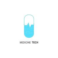 logo voor gezondheidszorgtechnologie. geschikt voor uw zorgbedrijf. geneeskunde tech minimalistisch en plat stijlvol ontwerp vector logo teken. medische techno zorg logo. logo voor kliniek, ziekenhuis of arts.