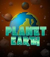 planeet aarde woord logo poster vector