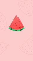 zomer vectorillustratie in vlakke stijl met ontwerp watermeloen berry pictogram. esthetische en natuurlijke fruitachtergrond. bannersjabloon voor screensaver-thema voor mobiele telefoons, vergrendelscherm en achtergrond. vector