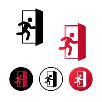 abstracte nooduitgang pictogram illustratie vector