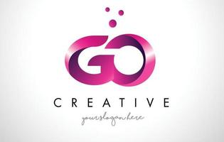 ga letter logo-ontwerp met paarse kleuren en stippen vector