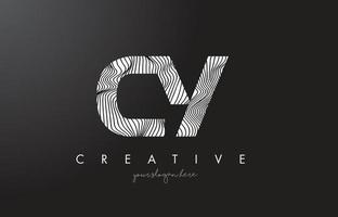 cy cy brief logo met zebra lijnen textuur ontwerp vector. vector