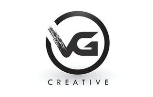 vg borstel letter logo ontwerp. creatieve geborstelde letters pictogram logo. vector