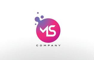 ms letter dots logo-ontwerp met creatieve trendy bubbels. vector