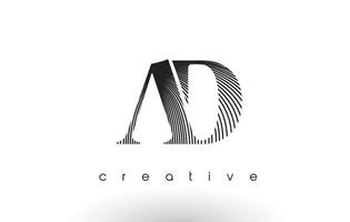 advertentie-logo-ontwerp met meerdere lijnen en zwart-witte kleuren. vector