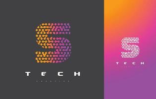 s letter logo-technologie. verbonden stippen brief ontwerp vector. vector