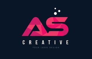 als een letterlogo met paars laag poly roze driehoekjesconcept vector