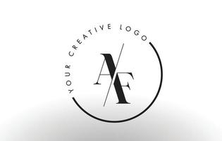 af serif letter logo-ontwerp met creatieve doorsneden snit. vector