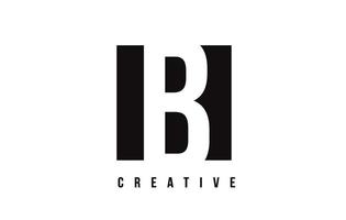 b witte letter logo-ontwerp met zwart vierkant. vector