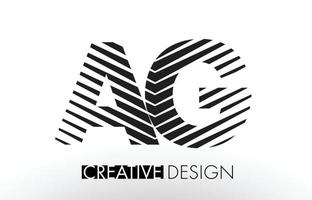 ag ag lijnen letterontwerp met creatieve elegante zebra vector