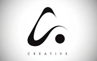 een swoosh brief modern trendy design logo. letter een pictogram-logo met moderne swoosh. vector