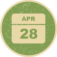 28 april Datum op een eendaagse kalender vector