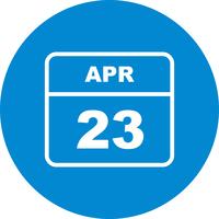 23 april Datum op een eendaagse kalender vector