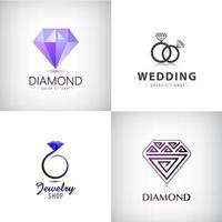 vector set sieraden logo's. ring, bruiloft