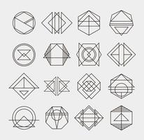 set van retro lijn abstracte hipster monochroom geometrische badge logo ontwerpsjablonen vector