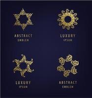 vector set abstracte moderne logo ontwerpsjablonen in gouden kleuren, Arabische motieven. luxe, sieradenconcepten voor exclusieve diensten en producten, beauty- en spa-industrie