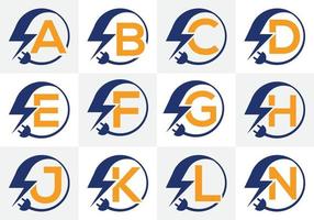 elektriciteit logo sjabloon verlichting bout teken symbool. vector icon set