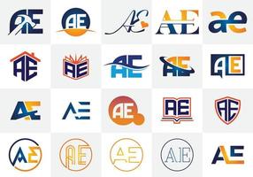 ae brief logo ontwerp. creatieve ae brieven pictogrammenset vector. vector