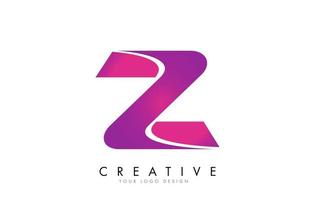 z letter logo-ontwerp met linteffect en felroze verloop. vector