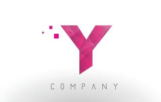 y letter logo-ontwerp met patroon van paarse stippen. vector