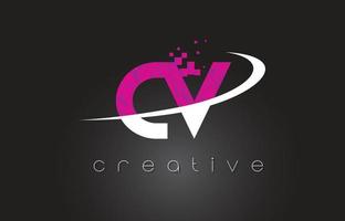 cv cv creatief brievenontwerp met witroze kleuren vector