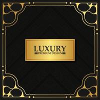 luxe en elegant gouden plakkaat bloeit framedecoratie vector