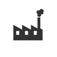 fabrieksgebouw pictogram op witte achtergrond vector