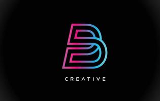 b letter design logo met creatieve moderne trendy minimalistische monogram stijl vector. vector
