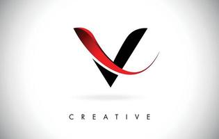 v brief ontwerp logo. letter v pictogram logo met moderne swoosh vector