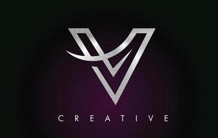 v brief ontwerp logo. letter v pictogram logo met moderne swoosh vector