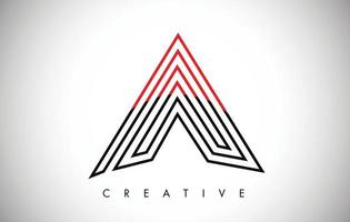 een brief rood en zwart design logo. letter een pictogram-logo met modern monogram vector