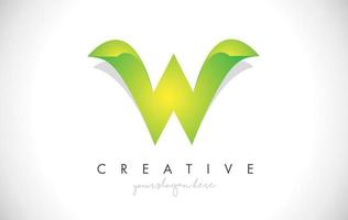 w brief ontwerp icoon met papier gesneden ontwerp vector logo afbeelding