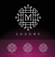 monogram luxe m letterpictogram met creatief symbool vector