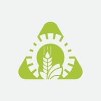 vector logo-ontwerp voor landbouw, agronomie, tarweboerderij, landbouwveld op het platteland, natuurlijke oogst