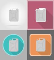 metalen jerrycan plat pictogrammen vector illustratie