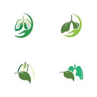 groene longen vector logo afbeelding ontwerpsjabloon, dit logo met blad.