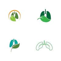 groene longen vector logo afbeelding ontwerpsjabloon, dit logo met blad.