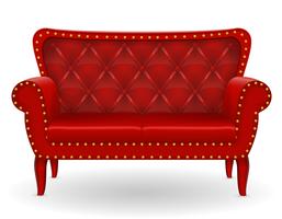 rode sofa meubels vector illustratie