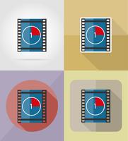 film film plat pictogrammen vector illustratie
