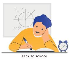 plat ontwerp terug naar school illustratie concept vector