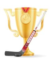 hockey cup winnaar gouden voorraad vector illustratie