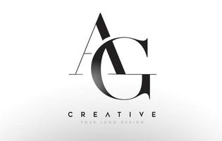 ag ag brief ontwerp logo logo pictogram concept met serif-lettertype en klassieke elegante stijl look vector