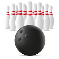 bowling bal en kegel vectorillustratie vector
