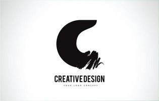 c brief logo ontwerp penseel penseelstreek. artistieke zwarte penseelstreek. vector