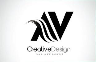 av av creatieve borstel zwarte letters ontwerp met swoosh vector