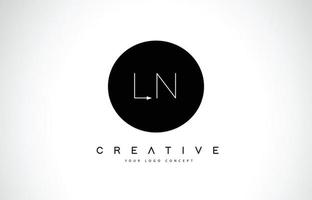 ln ln logo-ontwerp met zwart-wit creatieve tekst brief vector. vector